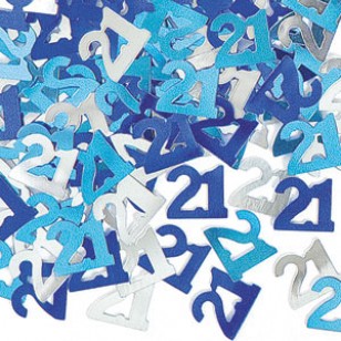 Blue Glitz 21st Birthday Table Confetti